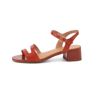 OYSHA - Sandales à Talons en Cuir Orange