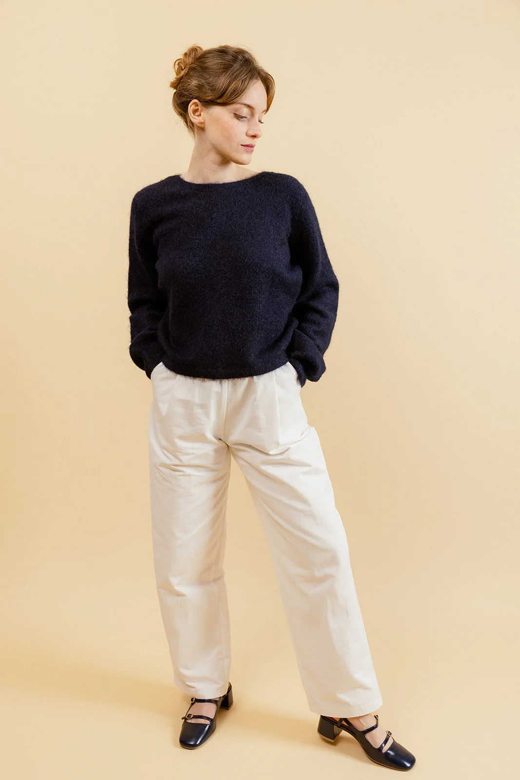 NATE - Pull Marine en Maille Torsadée Femme – Image 4