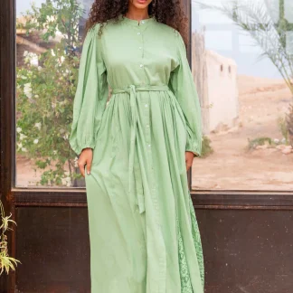 Robe Longue Ceinturée Nava en coton responsable