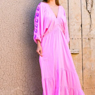 Robe longue Détails brodés Moana